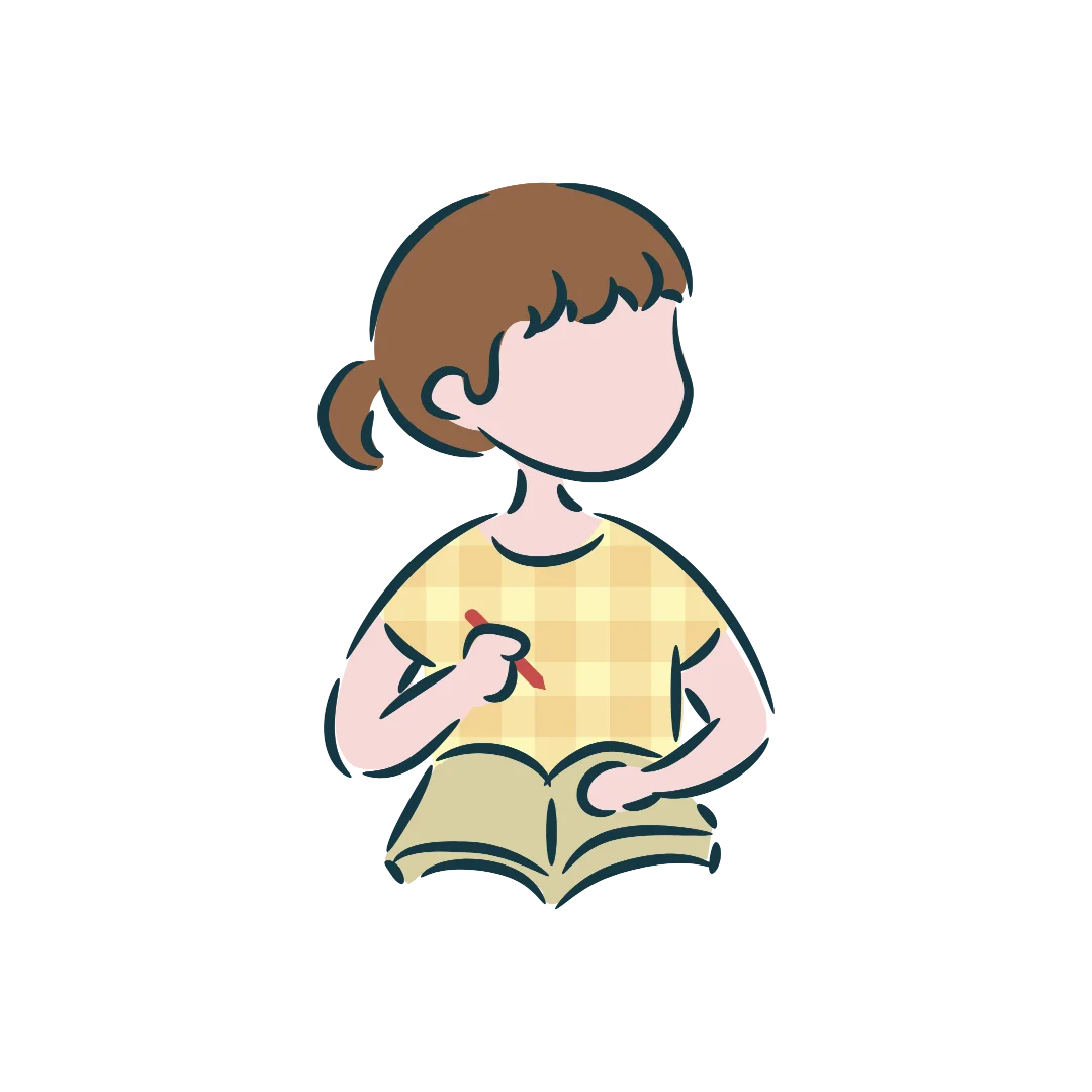Studious Young Learner Engaged in Reading a Book - Educational Clipart Illustration