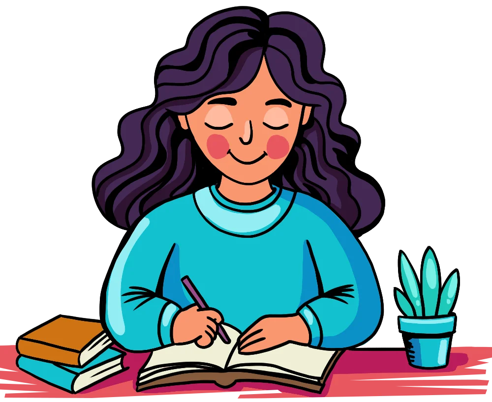 Studious Young Scholar Immersed in Learning: Inspiring Study Clipart Illustration