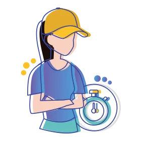Training Progress Tracker Clipart: Athlete with Stopwatch Motivation Illustration