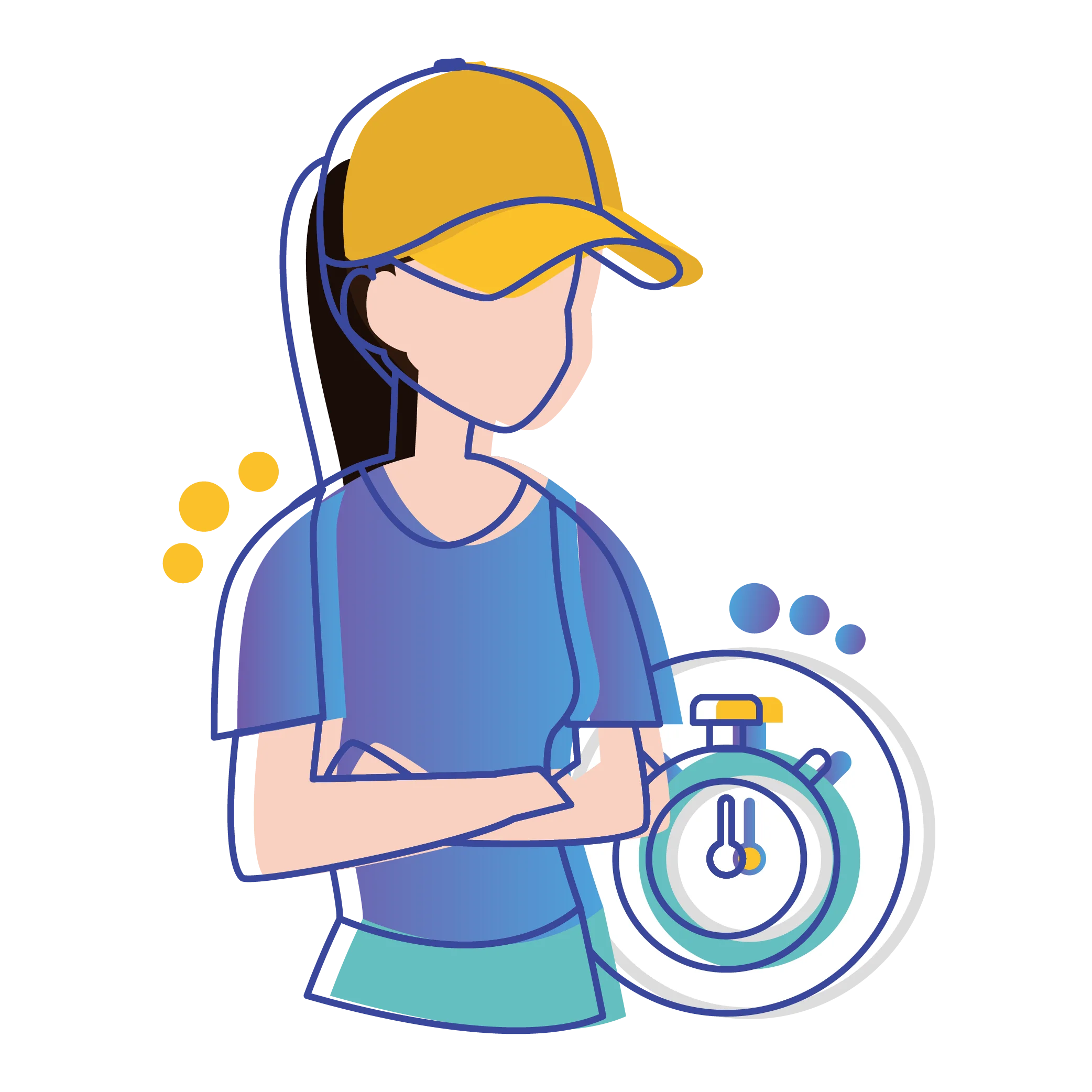 Training Progress Tracker Clipart: Athlete with Stopwatch Motivation Illustration