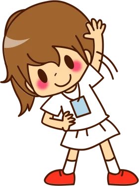 Cheerful Young Girl Doing Fitness Exercise Clipart Illustration