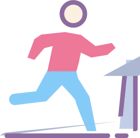 Dynamic Fitness Clipart Illustration of Person Running on Treadmill Exercise