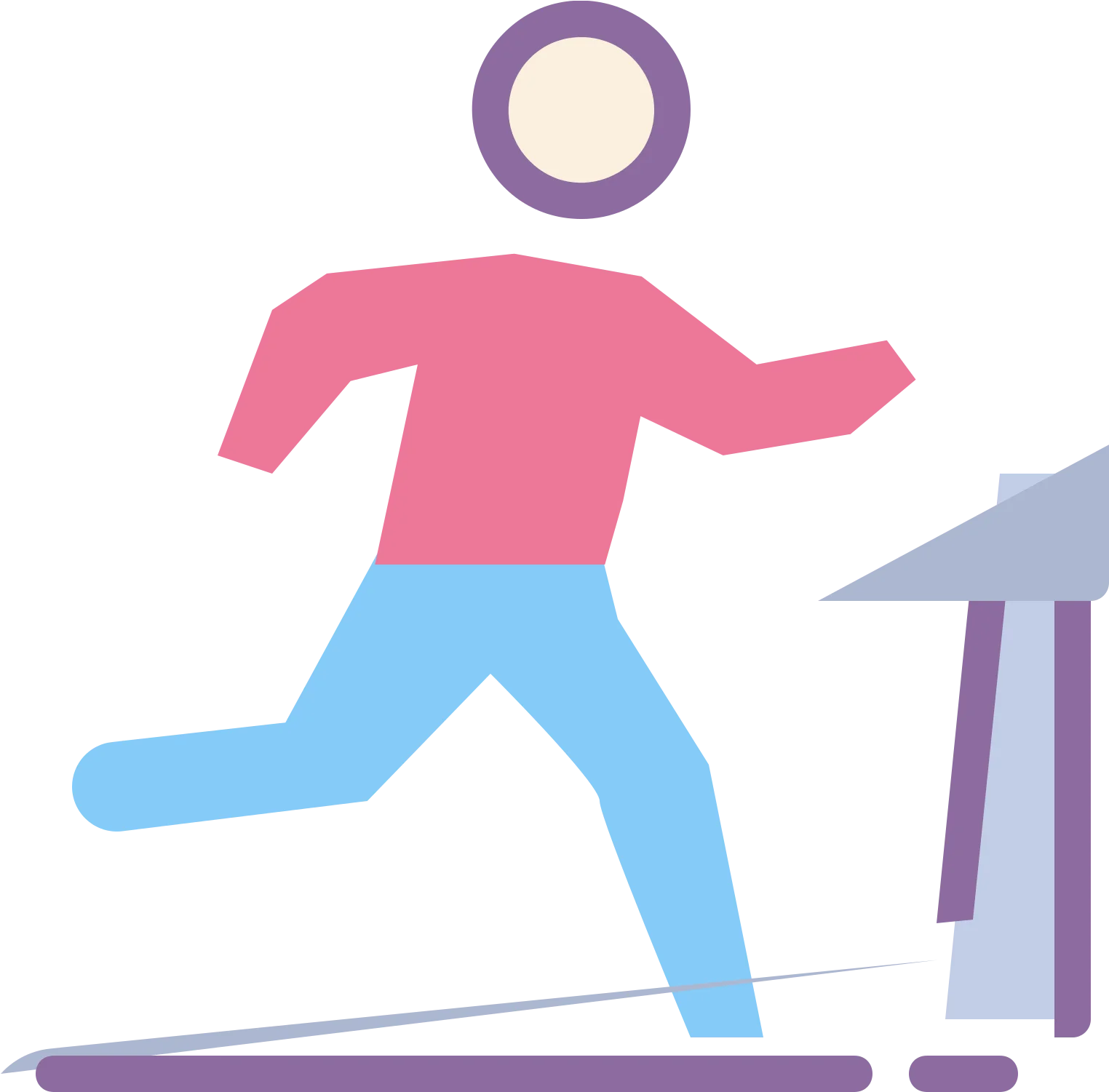 Dynamic Fitness Clipart Illustration of Person Running on Treadmill Exercise