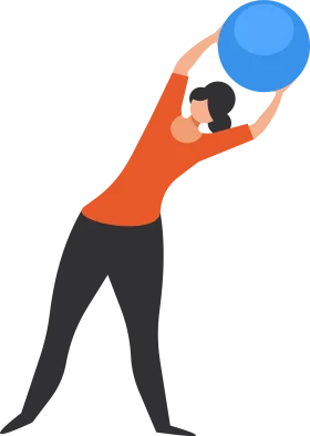 Fitness Enthusiast Performing Core Stability Exercise with Blue Balance Ball Clipart