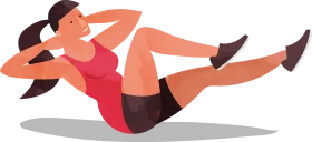 Fitness Illustration Clipart of Dynamic Core Workout Exercise Pose
