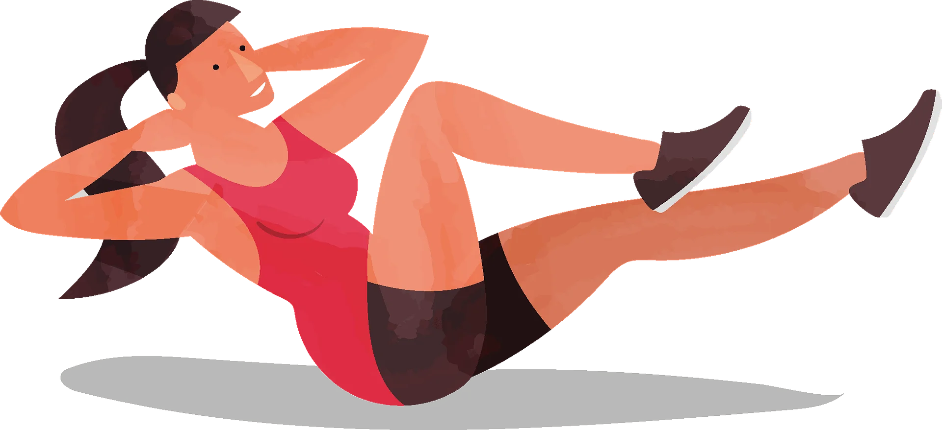 Fitness Illustration Clipart of Dynamic Core Workout Exercise Pose