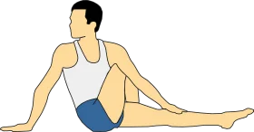 Fitness Wellness Exercise Clipart Illustration of Stretching Pose