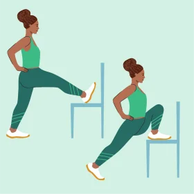 Step-by-Step Fitness Routine Demonstrating Lower Body Stretching Clipart