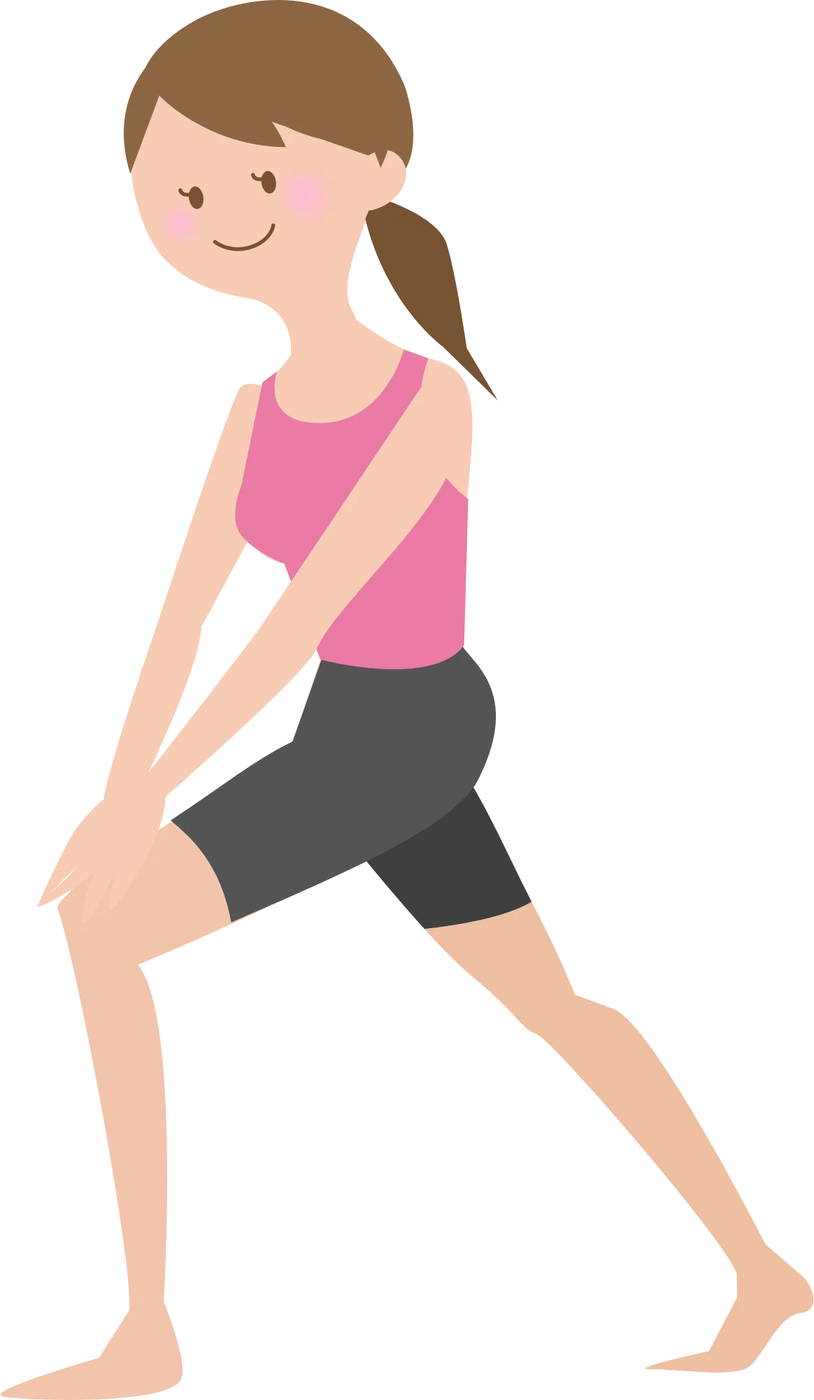 Stretching Exercise Fitness Clipart Illustration of Active Warm-up Pose