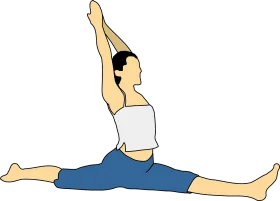 Stretching Fitness Clipart Depicting a Flexible Yoga or Exercise Pose