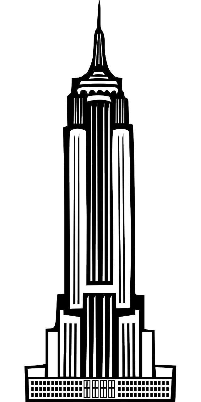 Empire State Building New York City Architectural Landmark Clipart Illustration