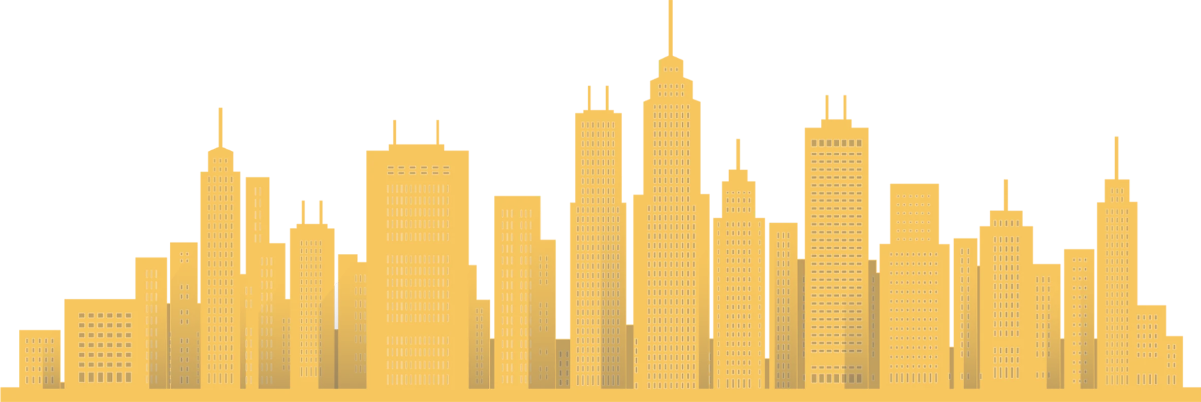 Golden New York City Skyline Silhouette Minimalist Geometric Clipart Design