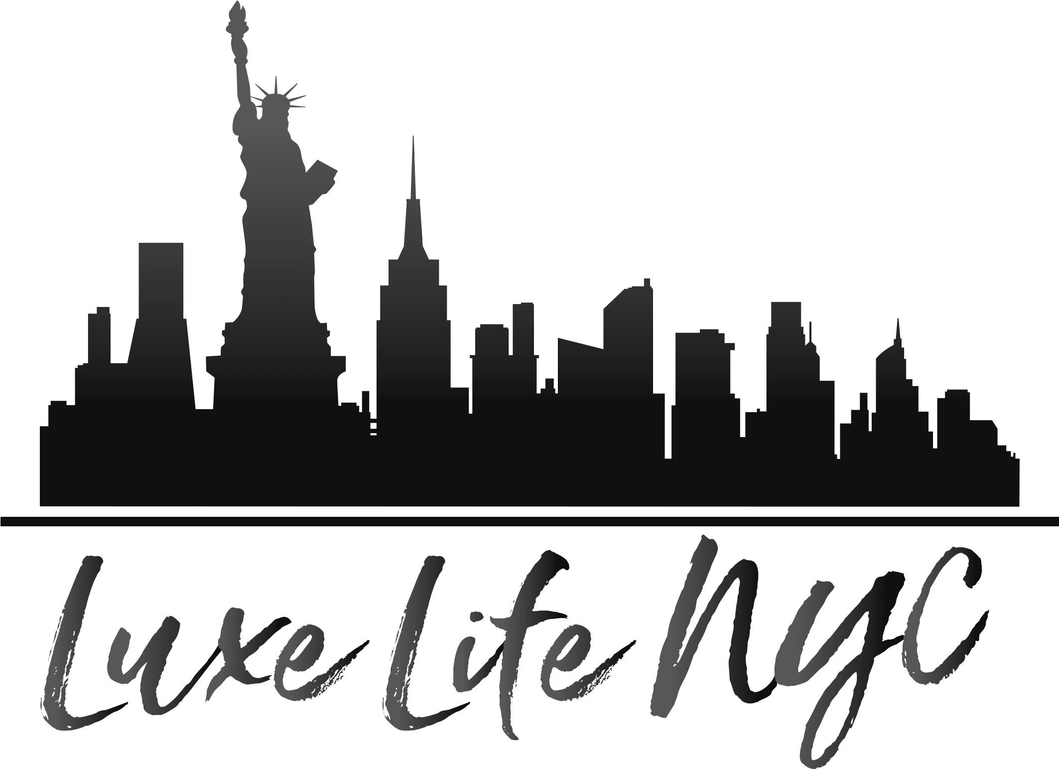 Live the Dream: New York City Skyline Silhouette Black and White Clipart Design