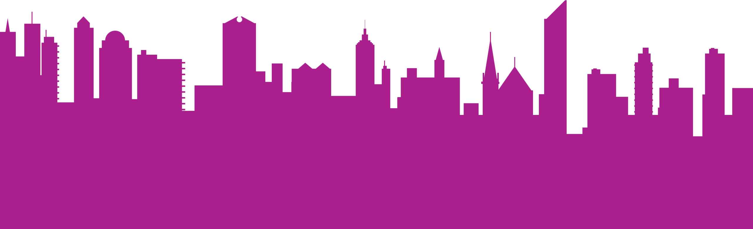 Magenta New York City Skyline Silhouette Minimalist Clipart Design
