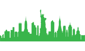 New York City Skyline Silhouette Clipart - Iconic Urban Landscape Illustration