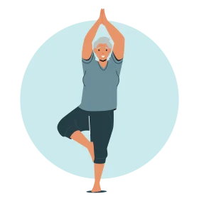 Senior Fitness Wellness Clipart: Yoga Pose for Active Older Adults