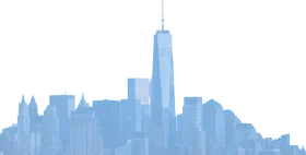 Serene Blue New York City Skyline Vector Clipart Silhouette Design