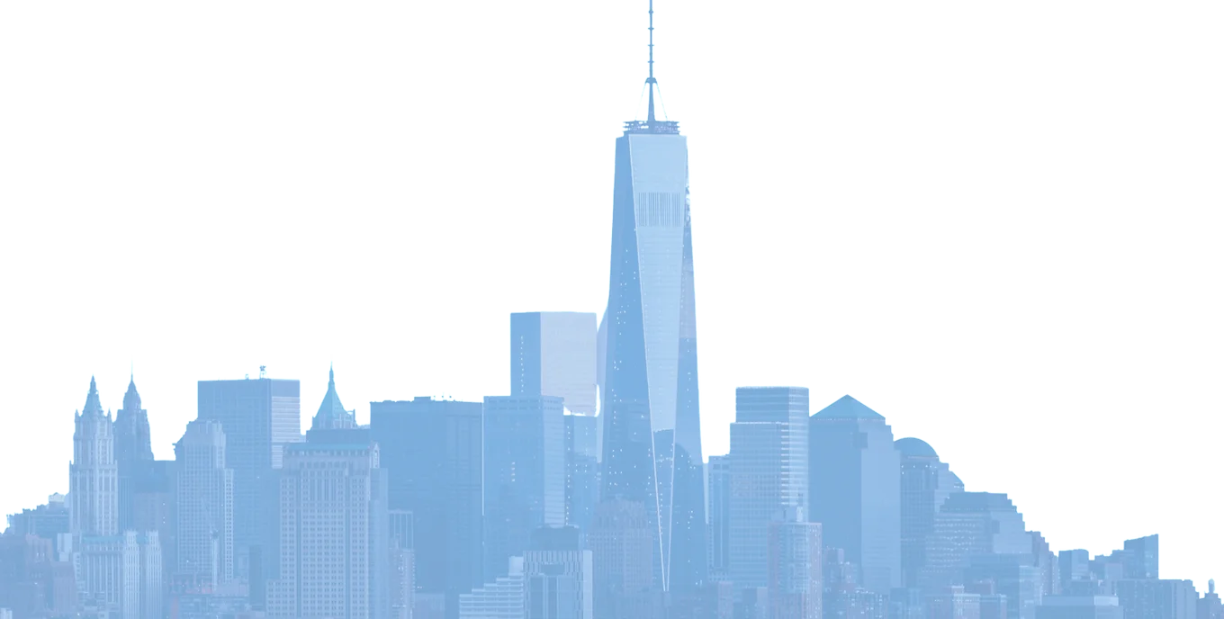 Serene Blue New York City Skyline Vector Clipart Silhouette Design