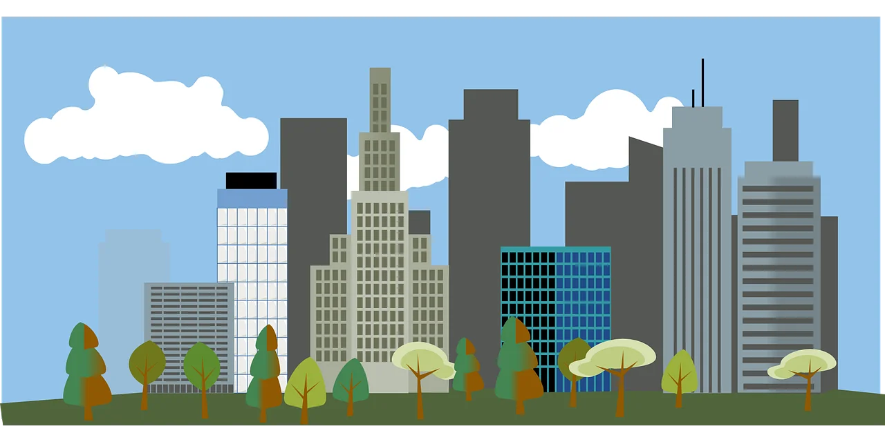 Stylized New York City Skyline Minimalist Urban Landscape Clipart Design
