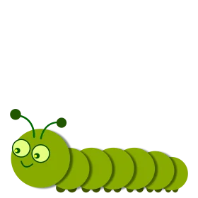 Adorable Green Caterpillar Cartoon Clipart with Cute Expressive Eyes