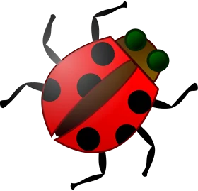 Cheerful Ladybug Clipart: A Delightful Cartoon Insect with Bold Design
