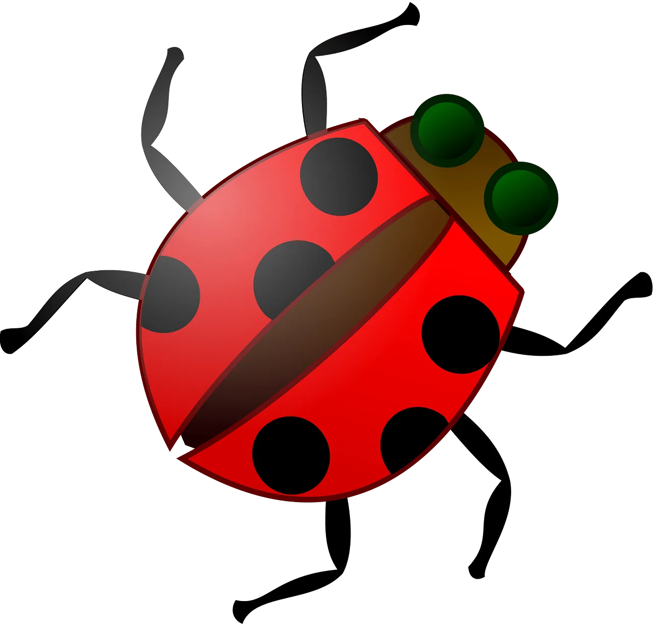 Cheerful Ladybug Clipart: A Delightful Cartoon Insect with Bold Design