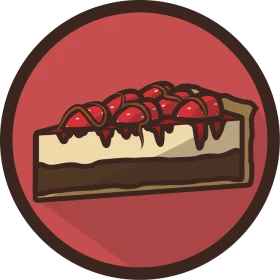 Delectable Chocolate Cake Slice with Cherry Topping Clipart Design