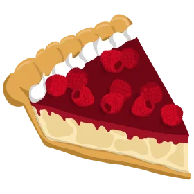 Delectable Raspberry Cream Pie Slice Clipart with Golden Crust Edges
