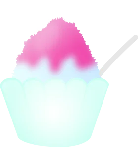 Delightful Pastel Shaved Ice Dessert Clipart with Soft Pink and Mint Colors