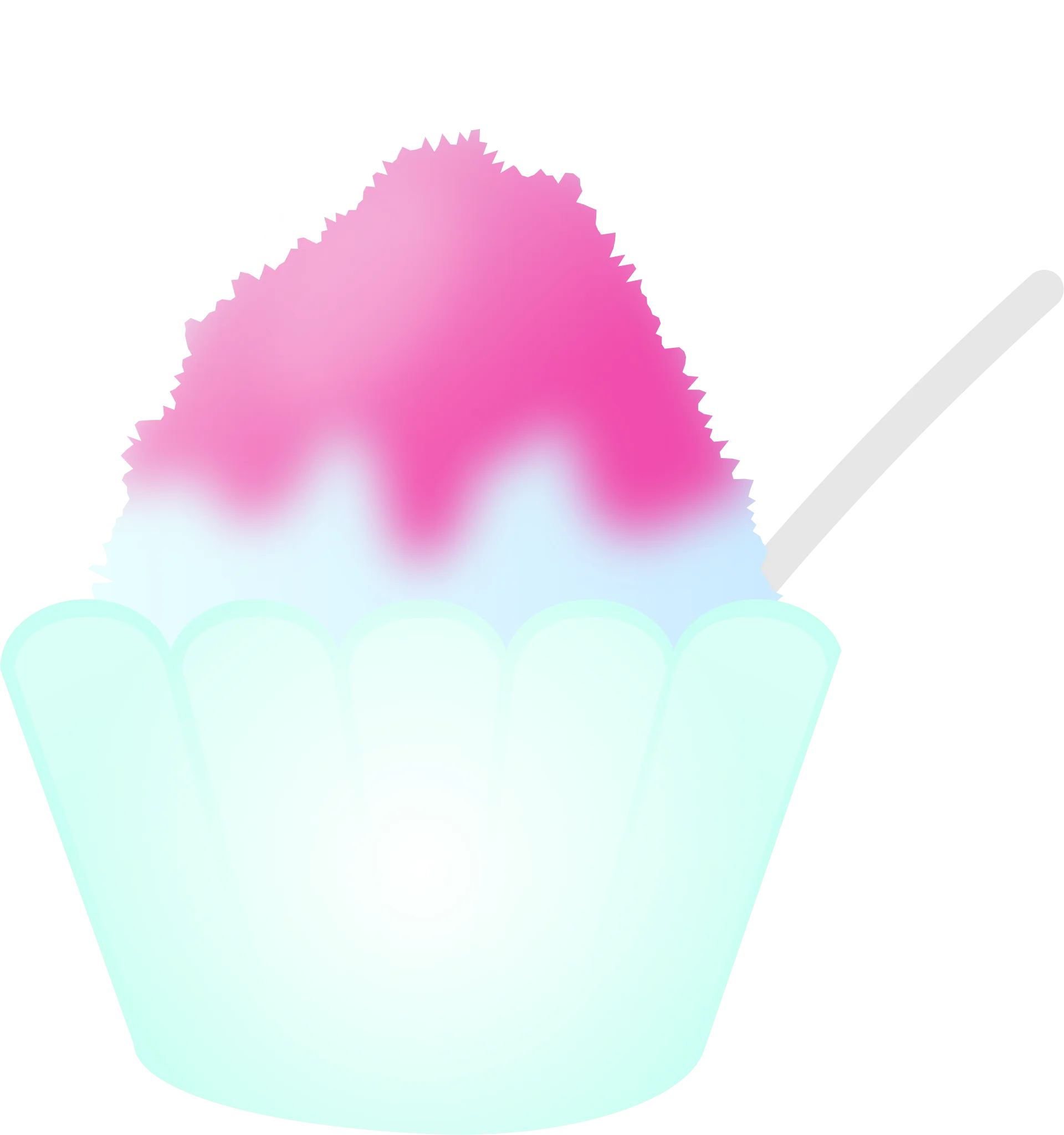 Delightful Pastel Shaved Ice Dessert Clipart with Soft Pink and Mint Colors