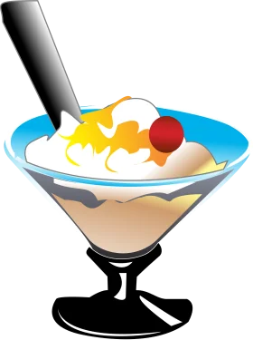 Delightful Sundae Clipart: A Sweet Dessert Illustration with Whimsical Elements