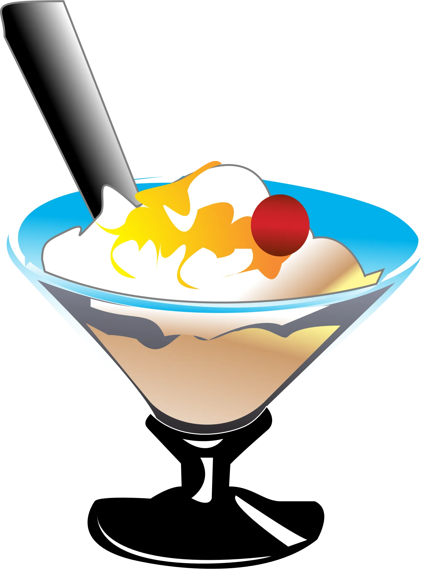 Delightful Sundae Clipart: A Sweet Dessert Illustration with Whimsical Elements