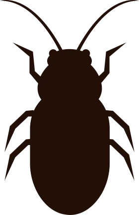 Minimalist Brown Beetle Silhouette Insect Clipart Design Element