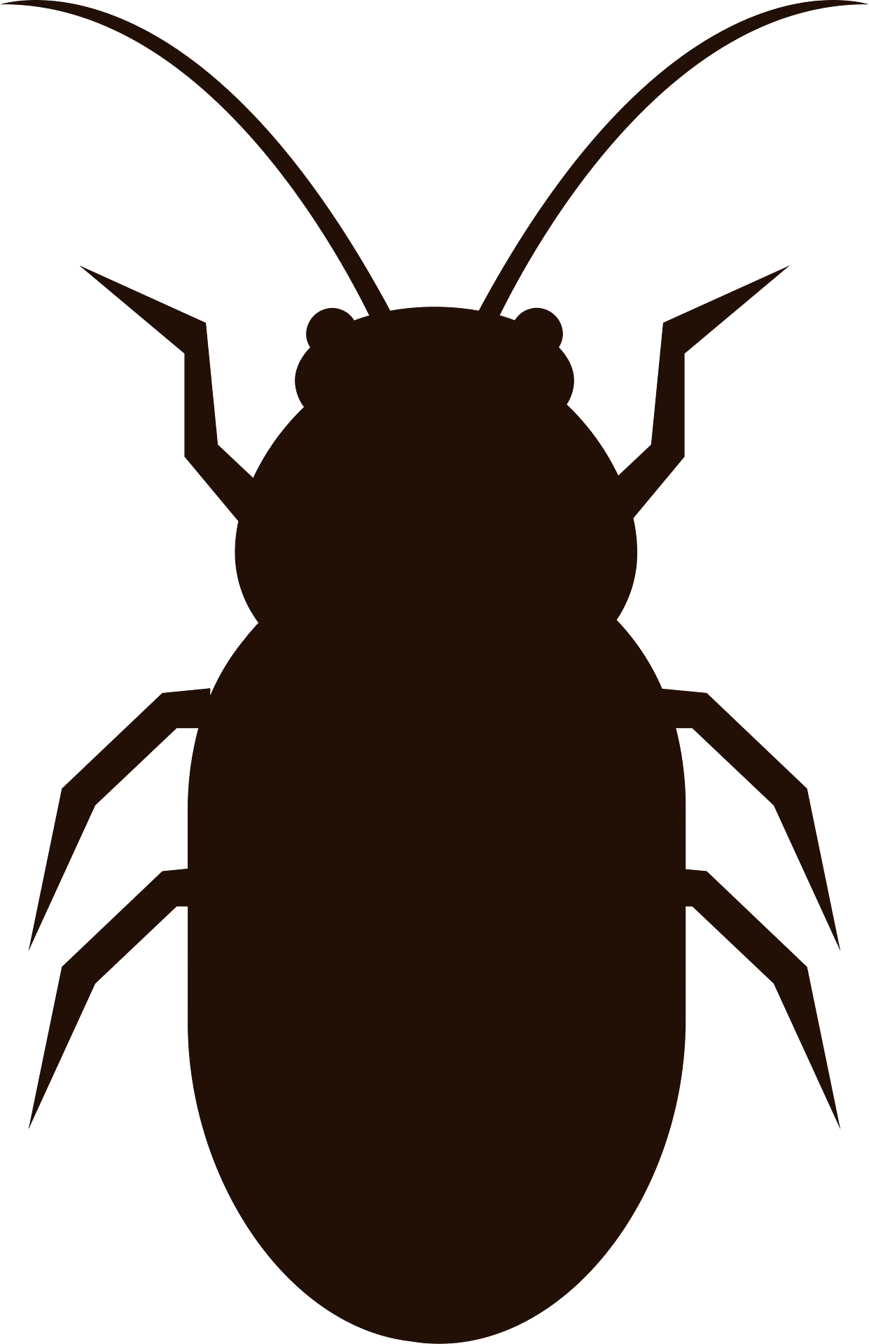 Minimalist Brown Beetle Silhouette Insect Clipart Design Element