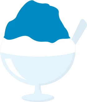 Serene Blue and White Shaved Ice Dessert Clipart with Soft Color Palette