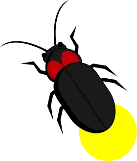 Stylized Black and Red Beetle Insect Clipart with Geometric Design