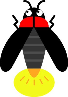 Whimsical Firefly Nightlight Clipart Design with Bold Geometric Shapes