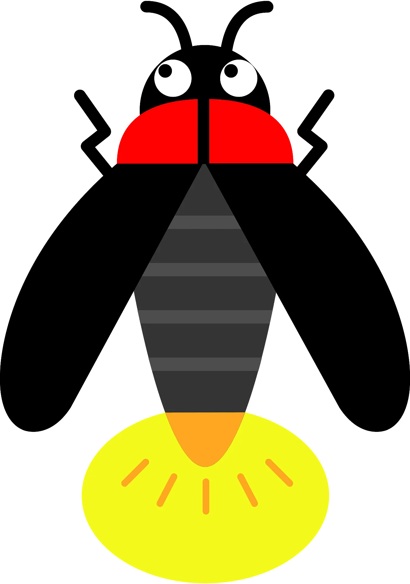 Whimsical Firefly Nightlight Clipart Design with Bold Geometric Shapes