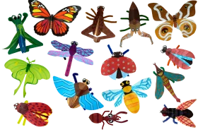 Whimsical Insect World: A Colorful Assemblage of Playful Clipart Creatures