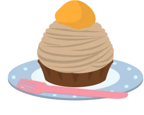 Whimsical Mont Blanc Dessert Clipart with Soft Color Palette and Delicate Swirls