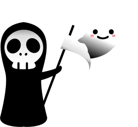 Adorable Grim Reaper and Friendly Ghost Cartoon Clipart Design