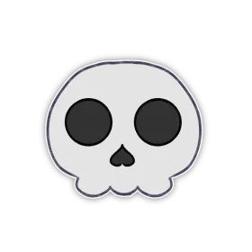 Adorable Minimalist Skull Clipart with Charming Cartoonish Design