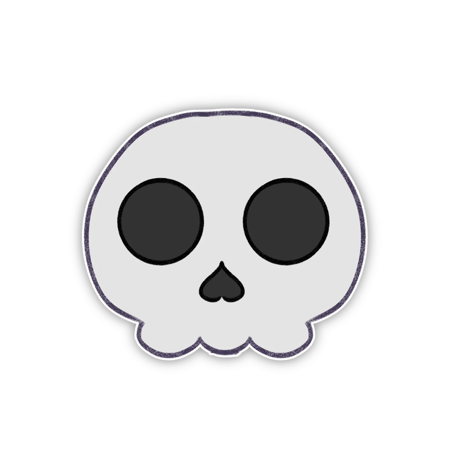 Adorable Minimalist Skull Clipart with Charming Cartoonish Design