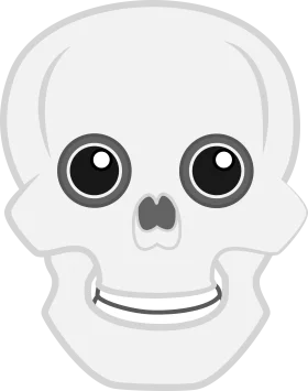 Adorable Monochrome Skull Clipart with Charming Cartoon Aesthetic Design