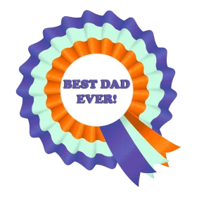 Celebratory Father's Day Appreciation Ribbon Clipart Design with Layered Colors