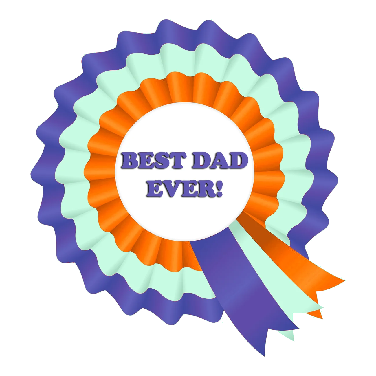Celebratory Father's Day Appreciation Ribbon Clipart Design with Layered Colors
