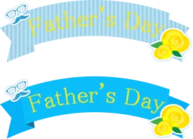 Cheerful Blue and Yellow Father's Day Celebration Ribbon Clipart Design