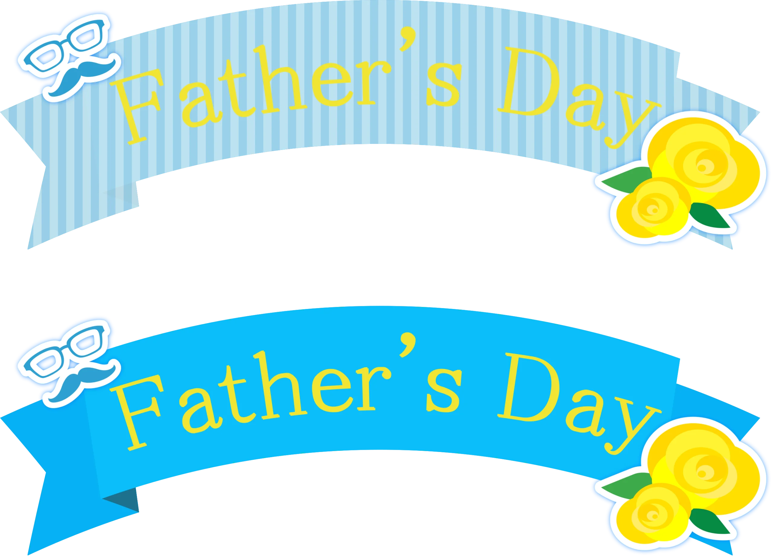 Cheerful Blue and Yellow Father's Day Celebration Ribbon Clipart Design