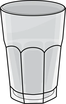 Classic Tall Beverage Glass Clipart with Textured Geometric Panels