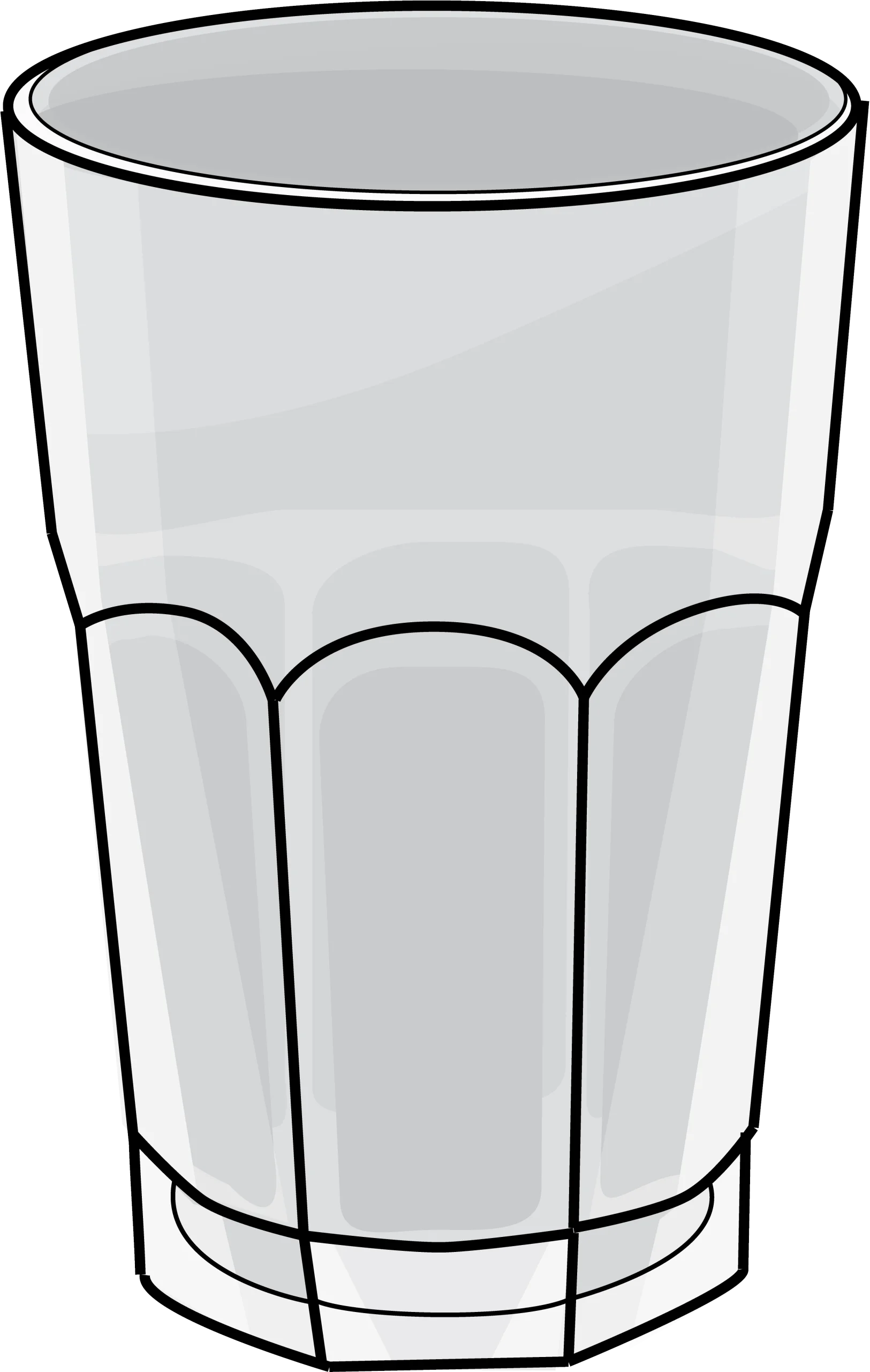 Classic Tall Beverage Glass Clipart with Textured Geometric Panels
